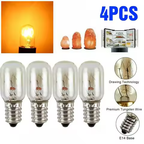 1/4/8PCS E14 Salt Lamps Globe Bulbs 15W AC220V-240V Vintage Incandescent Bulbs Refrigerator Oven Lig