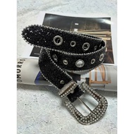 Super beautiful YK2 style belt with sparkling stones, hottrend Korean style dress belt for women