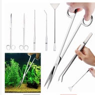 Aquarium Aquascaping Maintenance Tools Aquascape Tweezers Scissors Flat Shovel Silver Series