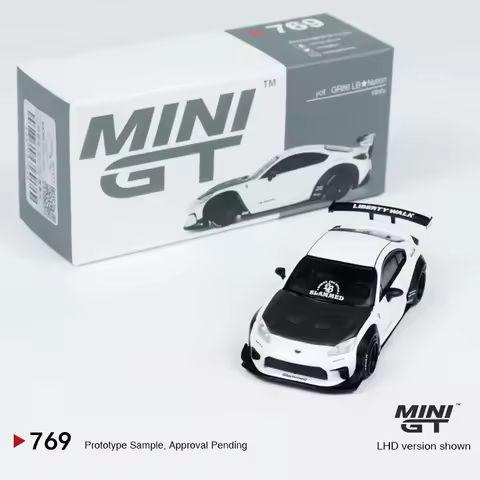 MINIGT 1:64 GR86 White modified wide-body LB★Nation alloy car model 769