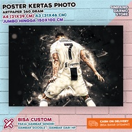 Poster Cristiano Ronaldo CR7 Ukuran A4 A3 Besar Kecil Bisa Custom Foto lewat chat seller | Serie A L