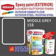 158 MIDDLE GREY • 5L • KOSSAN 3.43 PU POLYURETHANE COATING EXTERIOR EPOXY PAINT