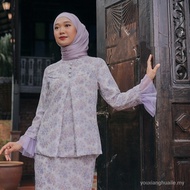 【In stock】lilac Kurung Baju Raya 2024 Kirana Kurung Kedah floral Kurung Sulam pattern Kurung plus size cheap Reesa floral embroidery Kurung ironlesskurung modern. Suitable for ille