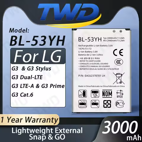 BL-53YH Battery For LG G3 /G3 Stylus /G3 Dual-LTE /G3 LTE-A/G3 Prime Batteries New High Quanlity