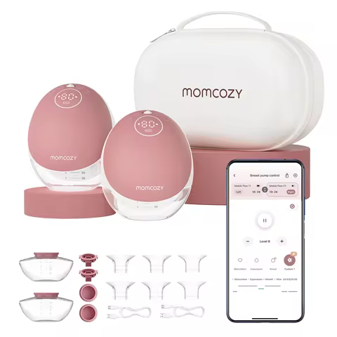 Momcozy M9 Breast Pump Hands Free Upgraded Mobile Flow, App Control with Personalized Multi-Modes & 