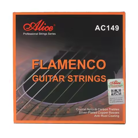 Alice AC149 Flamenco Guitar Strings Crystal Nylon & Carbon, Sliver Plated Copper Winding,Anti-Rust C