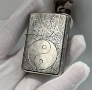 zippo 打火機白銅八卦上善若水（有內膽 + 原盒）