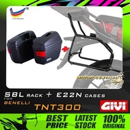 SET KOMBO KOTAK/BOX GIVI E22 E22N SIDE CASES + BENELLI TNT 300 2016 SBL SIDEBAG HOLDER