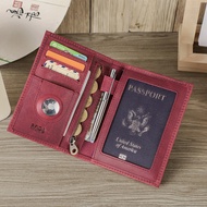 Dompet Travel สัมผัสหนังแท้ที่มีซองใส่หนังสือเดินทาง RFID ปิดกั้นนามบัตรและบัตรเครดิตที่วางป้องกันเค