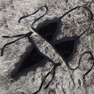 [Fire Speed - 1H] Bk036 - Sexy velvet lace thong underwear set for women - kellywang