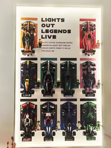 Suitable for lego 77242speed Racing series F1 acrylic display box blind box Mirror surface display p