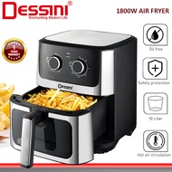 DESSINI ITALY 10L Electric Air Fryer Convection Oven Toaster Timer Oil Free Roaster Breakfast Machin