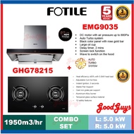 FOTILE EMG9035 Chimney Hood 1440m3/h / DC inverter motor + FOTILE GHG78215 L: 5.00 R: 5.00 (kW) / Fl