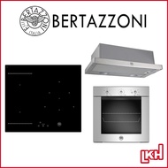 Bertazzoni Induction Hob + Telescopic Hood + Built-in Oven Bundle P603IC1B2NEE + K60TELXA + F605MODEKXS