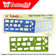 Butterfly Template Ruler Flowchart BT-2020 Screen Printing Ruler (Precision Technical)