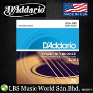 Daddario EJ16 Phosphor Bronze Light Acoustic Guitar String 12-53 (EJ 16 EJ16E)