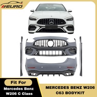 W206 Mercedes Benz C Class C180 C200 C300 Bodykit AMG C63 Front Bumper Side Skirt Rear Bumper