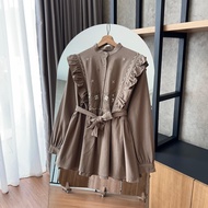 By HANA 347 | Blouse Rempel Motif Salur | Free Belt