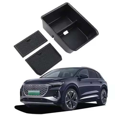ABS Car Armrest Storage Box for Audi Q4 Q5 E-Tron 2022 2023 2024 Central Console Organizer Tray Inte