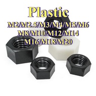 Nylon Hex Nut Nut Black/White/Transparent Nylon Hex Nut M2/M2.5-M20 GHA