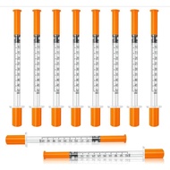 Siringe insulin, 31G 1ml/cc 1/4" (6mm), Dikemas Secara Individu, Licin & Selesa, Pek 100 Unit