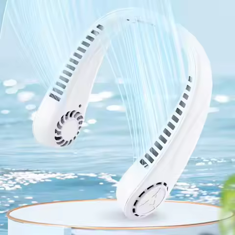 Newest Rechargeable Personal Hanging Neck Fan USB Mini Portable&Wearable Neck Fan Bladeless Outdoor 