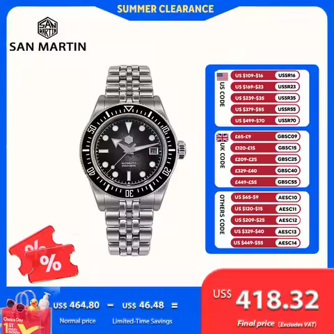 San Martin Automatic Watch 40mm 9015 Enamel Gradient JianZhan Dial Mechanical Wristwatch Luminous Sa