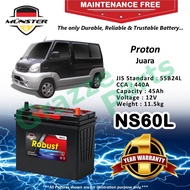 Münster Robust MF CMF NS60L | 55B24L (45AH) Car Battery Bateri Kereta for Proton Juara