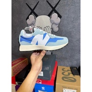 Pure Original New Balance 327 Gray Blue Breathable Oxford Fabric Suede Stitching Low-Top Retro Casua