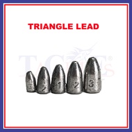 1PCS/1BIJI (7g-36g) Batu Ladung Triangle Fishing Lead Batu Timah Sinker Bottom Fishing