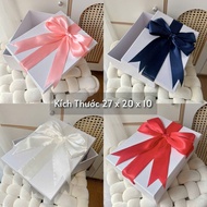 Large size gift box 27x20x10 cm in bow shape, luxurious removable lid gift box containing meaningful