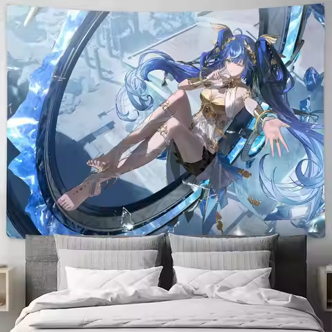 Cute Hot Iuno Fashion Wuthering Waves Tapestry Popular Room Decoration Wall Tapestry Art Room Home D