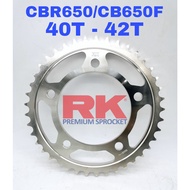 RK Japan Rear Sprocket Belakang Honda CBR650F / CB650F 40T 41T 42T Premium Sprocket Belakang CBR CBR