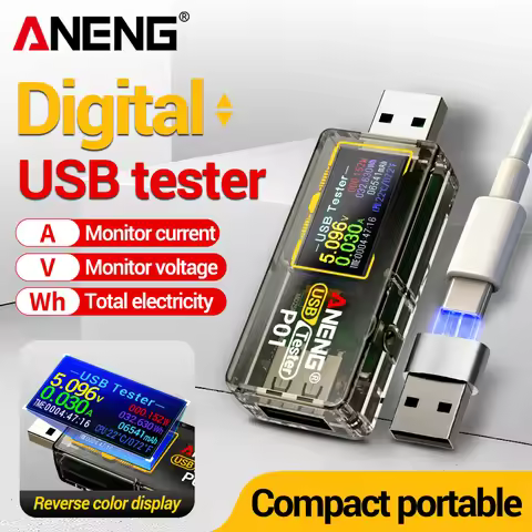 ANENG P01 Portable USB Tester 4V-30V Wide Voltage No Battery Voltage Current Power Capacity Temperat