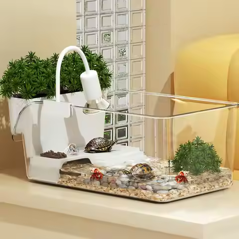 Small Professional Transparent Turtle Terrarium Reptile Breeding Tank Insect Spider Turtle Resting B