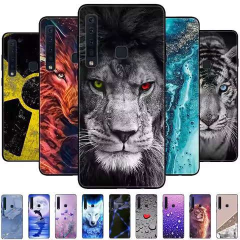 For Samsung Galaxy A9 2018 Case SM-A920F Soft Silicone Animals Painted Back Cover Phone Case For Sam