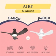 SUPER BEST DEAL !!! KDK AIRY Bundle B Package DC motor Smart Ceiling Fan with LED ( F40GP + E48GP )