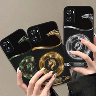 Fashionable Oppo A77s case with dragon, technology, neon prints