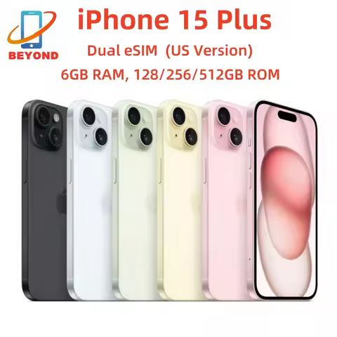 Genuine Apple iPhone 15 Plus SIM/eSIM 6.7" Super Retina OLED 128/256/512GB ROM 6GB RAM Face ID NFC A