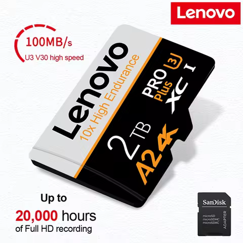 Lenovo Memory Card 2TB 1TB Class10 V60 A2 TF Card 512GB Mini SD Card 128GB High Speed Micro TF SD Ca
