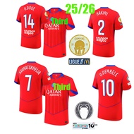 S-XXL       25/26 PSG O.DEMBELE soccer clothes 25/26 paris-Third Jerseys D.DOUE KVARATSKHELIA O.DEMB