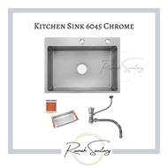 Kitchen Sink 60X45 Stainless Sus304 / Minimalist Chrome Dishwashing Basin