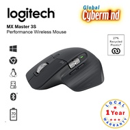 Logitech MX Master 3S Performance Wireless Mouse (Graphite / Pale Gray Available) - 1 Year Local War