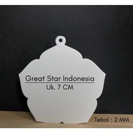 / MEDAL PLATE FLOWER SQUARE MEDAL PLATE MATERIAL 7CM X 7CM 2MM THICKNESS WHITE