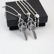 [Preferred] New Necklace Cross Unique Holy Sword Big Sword Pendant Retro Distressed Necklace Men Wom
