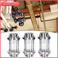 [pugwsl] Straight Sight Glass Water Oil  Sight Glass Tube Stainless Steel Frame Thick Glass Quick In