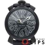 GaGa Milano Manuale 男士腕錶 40mm Manuale 5022，附錶盒、保固卡，不鏽鋼錶殼/皮革錶帶，黑色，成色極佳 [二手]