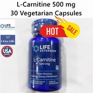 47% Sale!! 06/2025 แอล-คาร์นิทีน L-Carnitine 500 mg 30 Vegetarian Capsules - Life Extension