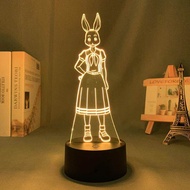 Beastars Haru 3d นำหลอดไฟสำหรับห้องนอนมังงะไฟกลางคืนภาพอนิเมะอวาตาร์ตกแต่งห้องวาเลนไทน์39 S วันของขว