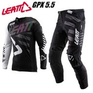 ชุดแข่งรถมอเตอร์ไซค์5.5รถวิบาก LEATT เสื้อเจอร์ซีย์กางเกง Mx/atv จักรยานเสือภูเขาออฟโรด